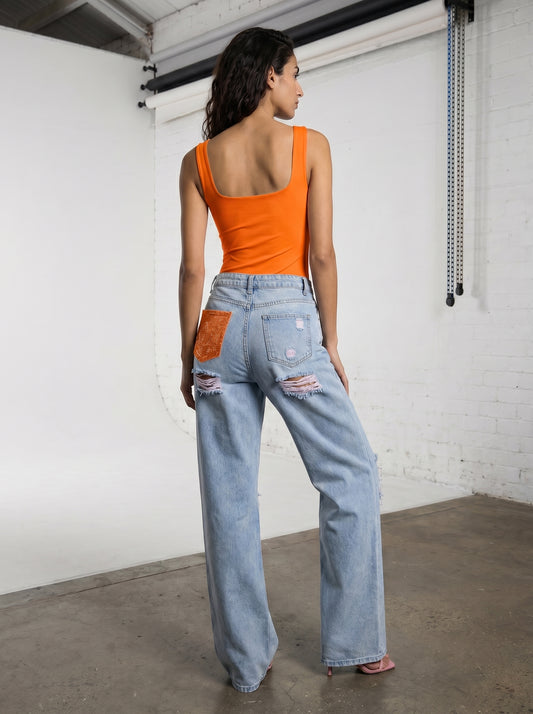 Jeans Sarah oranje
